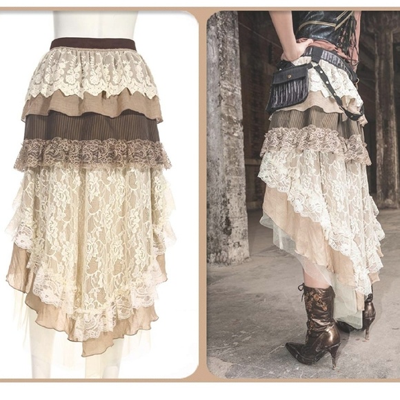 Steampunk Victorian Gothic Long Skirt Haolin - Picture 4 of 8